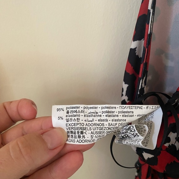 Zara Basic Leopard Cheetah Print Red and Black Nightgown Slip Dress Lace S - Picture 6 of 12